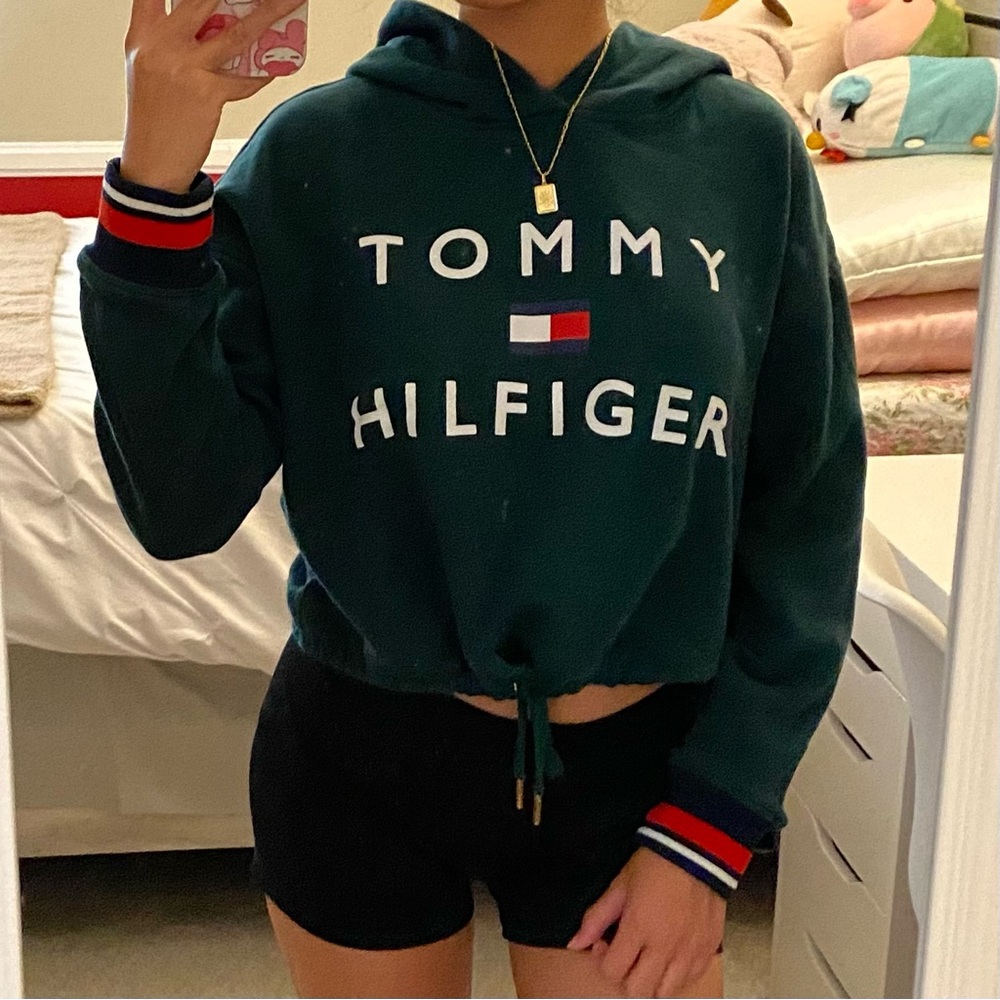 TOMMY HILFIGER GREEN HOODIE